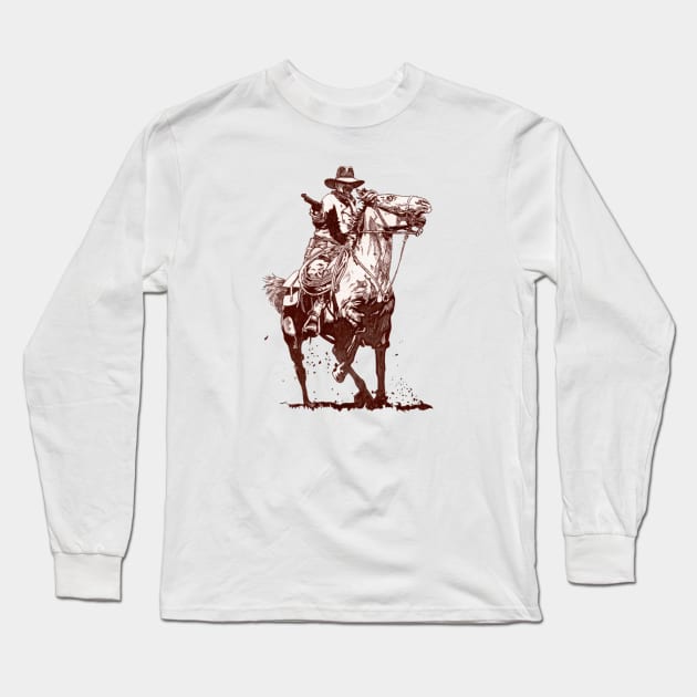 Classic Shooting Cowboy Long Sleeve T-Shirt by InAndLogoutCode